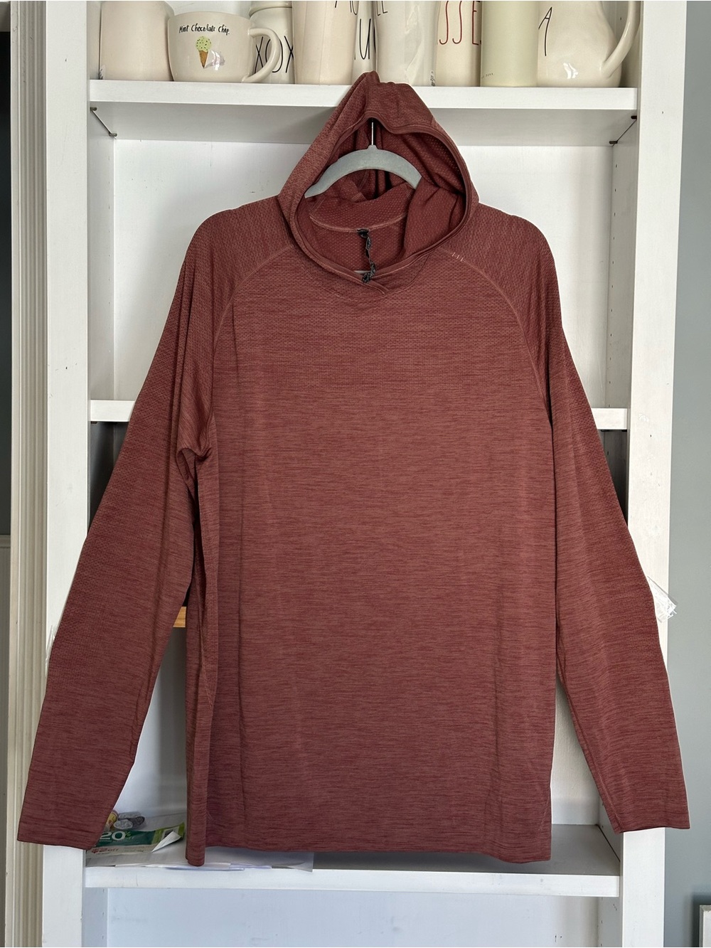 Lululemon Metal Vent Tech Hoodie Maroon Long Sleeve Training Shirt